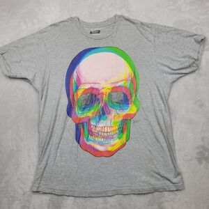 Designed By Humans Shirt Mens XL Skull Skeleton Independent Creators Grey Adult